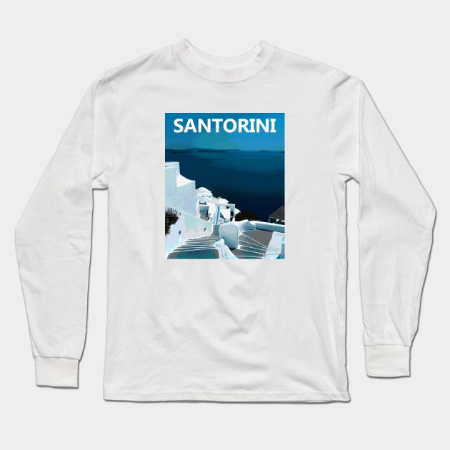 Santorini Long Sleeve T-Shirt by greekcorner